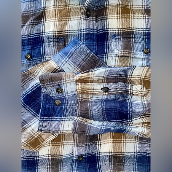 2/49$ Men’s TOAD&CO plaid slim fit buttoned organic cotton flannel shirt size XL - Picture 4 of 9